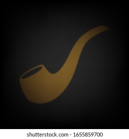 Rauchrohrzeichen. Icon als Gitter der kleinen orangefarbenen Glühbirne in der Dunkelheit. Illustration.