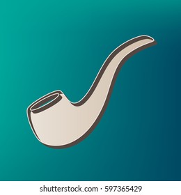 Smoke pipe sign. Vector. Icon printed at 3d on sea color background.