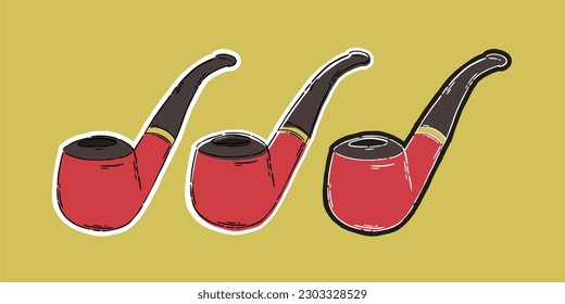 smoke pipe vector hand drawn, smoke pipe symbol and logo