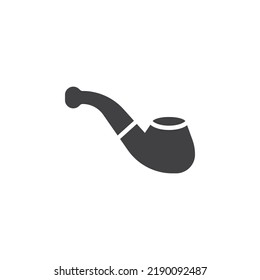 Smoke pipe vector icon. filled flat sign for mobile concept and web design. Tobacco pipe glyph icon. Symbol, logo illustration. Vector graphics