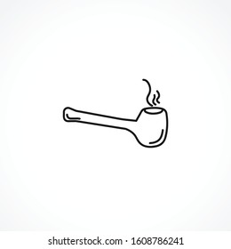 Smoke pipe vector icon on white background