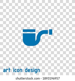 smoke pipe vector icon on an abstract background