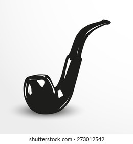 Smoke pipe. Vector illustration. Black and white view.