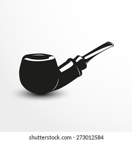 Smoke Pipe. Vector Illustration. Black And White View.