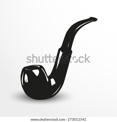 Smoke pipe. Vector illustration. Black and white view.
