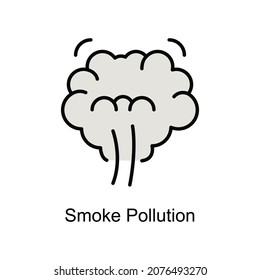 Icono de contorno de relleno vectorial de contaminación por humo. Estilo de ilustración Formato de archivo EPS 10