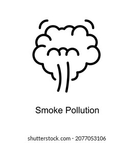 Icono de contorno del vector de contaminación por humo. Estilo de ilustración Formato de archivo EPS 10