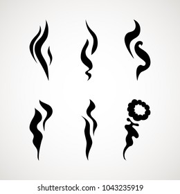 Smoke puff vector icon set illustration isolated on white background. hot eps vector icon. Flat web design element for website or app.