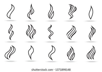 Smoke puff vector icon set illustration isolated on a white background