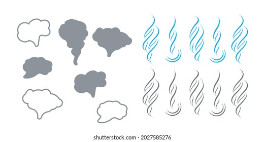 Smoke puff vector icon set. Smoke shape vector sign