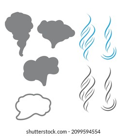 Smoke puff vector icon set. Smoke shape vector sign