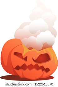 Smoke pumpkin. Halloween. Vector illustration. EPS 10.