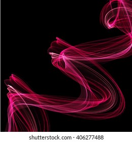Smoke red wave background. Vector illustration on black