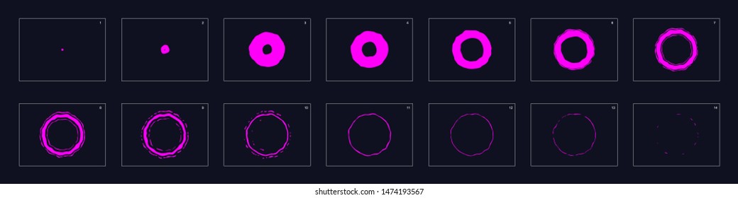 Smoke ring Animation. animation sprite sheet for game or cartoon or animation