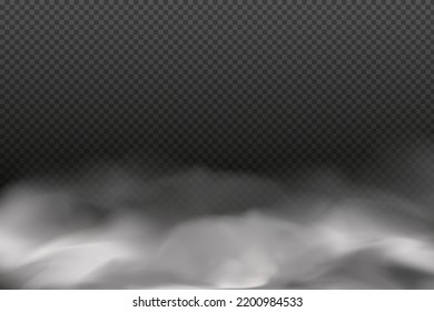  Smoke rings.White vector cloudiness ,fog or smoke on dark checkered background.Cloudy sky or smog over the city.Vector illustration.