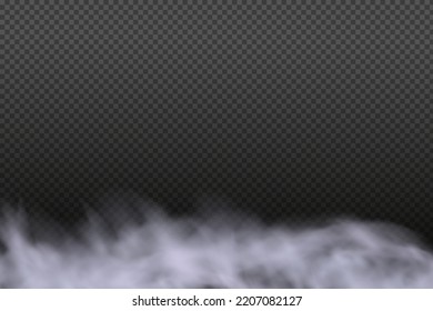  Smoke rings.White vector cloudiness ,fog or smoke on dark checkered background.Cloudy sky or smog over the city.Vector illustration.