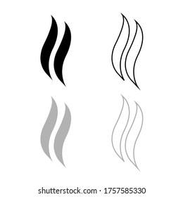 Smoke rising icon, silhouette flat style