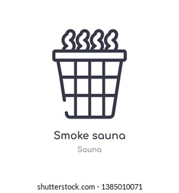 smoke sauna outline icon. isolated line vector illustration from sauna collection. editable thin stroke smoke sauna icon on white background