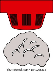 Smoke Sensor Icon. Editable Outline With Color Fill Design. Vector Illustration.