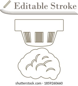 Smoke Sensor Icon. Editable Stroke Simple Design. Vector Illustration.