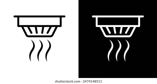Smoke sensor icon set. Gas leak alarm vector symbol. Smart CO2 or carbon monoxide detection icon.