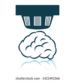 Smoke Sensor Icon. Shadow Reflection Design. Vector Illustration.