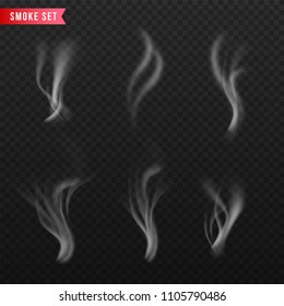 Smoke set on transparent background.