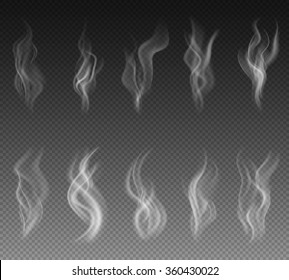 Smoke set on transparent background