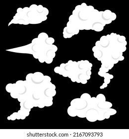 Smoke set. Vector smoke. Clouds. Vaping. Smoke from an electronic cigarette. Vector