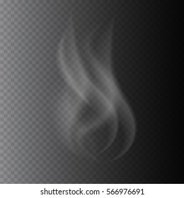 Smoke set vectors on transparent background.