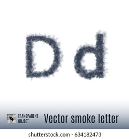 Smoke in Shape of the Letter D on White Background