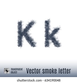 Smoke in Shape of the Letter K on White Background