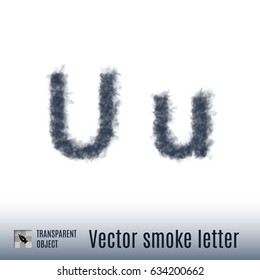 Smoke in Shape of the Letter U on White Background