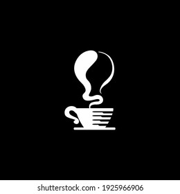 
smoke shaped bulb on coffee cup illustration
 for idea logo