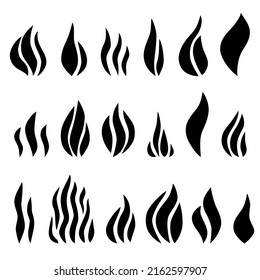 El humo da forma a la silueta. Conjunto de gráficos vectoriales.