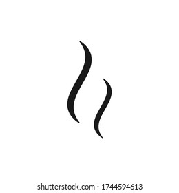 Icono de vector de silueta de humo sobre fondo blanco.Icono de vector de vapor de humo