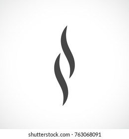 Smoke silhouette vector icon on white background