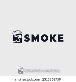 Smoke simple logo, smoking logo, vape, vaporizer cigarette, electronic smoke