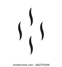 Smoke smell icon isolated. Steam, odor, aroma sign or vapor vector symbol on white background