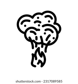 smoke smell line icon vector. smoke smell sign. isolated contour symbol black illustration