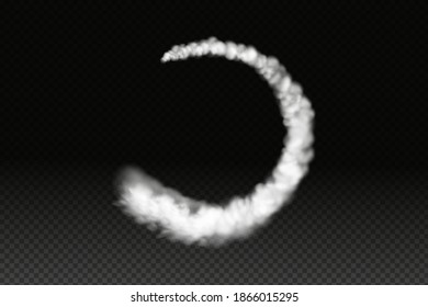 Humo del lanzamiento de cohetes espaciales o del avión.Pista de condensación de cohetes de control del cielo.Efecto humeante después del avión o avión.Conjunto aislado de vectores realistas.
