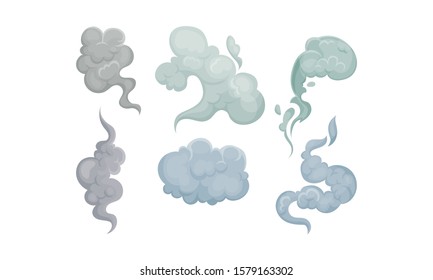 Smoke Special Effects Set, Fog, Clouds or Mist Vector Illustration