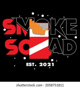 Smoke Squad Slogan typography graphic motivation, t shirt print, design vector illustration