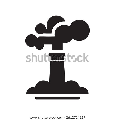 Smoke stack emitting fumes icon illustration