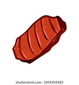smoke steak grill cartoon. braai summer, hot cooking, roast sirloin smoke steak grill sign. isolated symbol vector illustration