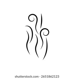 Conjunto de ícones de fumaça e vapor. Símbolos de Vapor Quente, Cheiro e Aroma. Cooking Fume e coleção de vetor de ar quente.