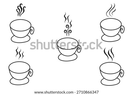 Smoke and Steam Icon Set. Hot Vapor, Smell, and Aroma Symbols. Cooking Fume and Warm Air Vector Collection.