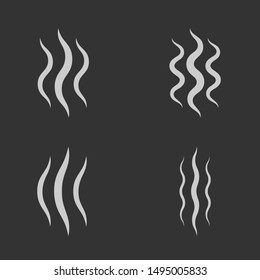 Smoke steam icon set isolated. Vector illustration