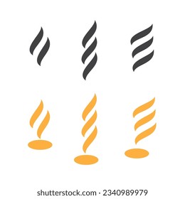 Smoke steam icon simple isolated flat design style vector illustration on white background.