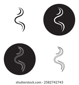 Smoke steam icon. Smoke smell icon illustration. Hot vapor fire doodle line logo. Hit stink, coffee, fragrance flame icon. EPS 10 AI